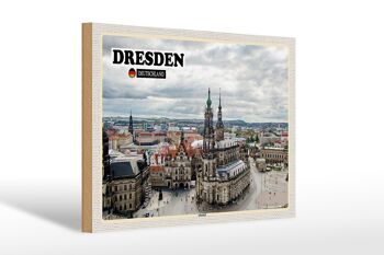 Panneau en bois villes Dresde Allemagne vieille ville 30x20cm 1