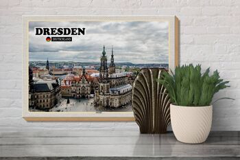 Panneau en bois villes Dresde Allemagne vieille ville 30x20cm 3
