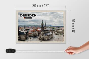 Panneau en bois villes Dresde Allemagne vieille ville 30x20cm 4