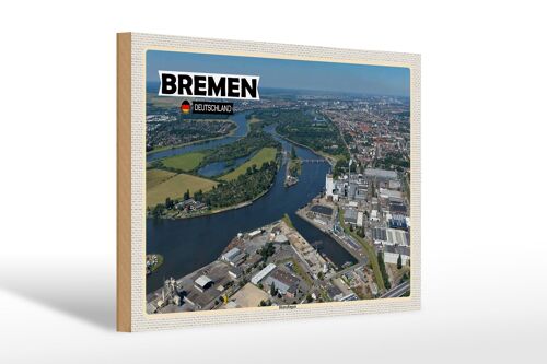 Holzschild Städte Bremen Deutschland Hemelingen 30x20cm