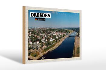 Panneau en bois villes Dresde Allemagne Blasewitz 30x20cm 1