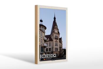 Panneau en bois villes Dresde Allemagne mairie Plauen 20x30cm 1