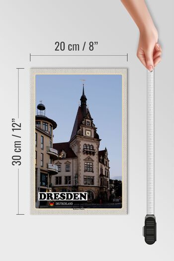 Panneau en bois villes Dresde Allemagne mairie Plauen 20x30cm 4