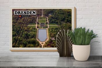 Panneau en bois villes Dresde Allemagne grand jardin 30x20cm 3