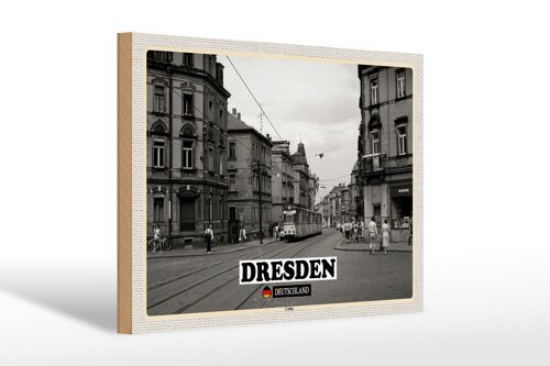 Holzschild Städte Dresden Deutschland Cotta 30x20cm Geschenk