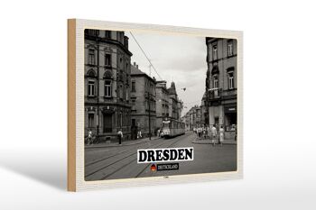 Panneau en bois villes Dresde Allemagne Cotta 30x20cm cadeau 1