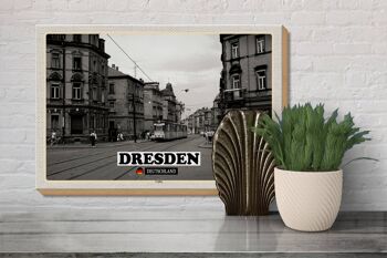 Panneau en bois villes Dresde Allemagne Cotta 30x20cm cadeau 3