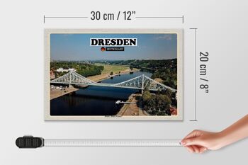 Panneau en bois villes Pont de Dresde Blue Wonder 30x20cm 4