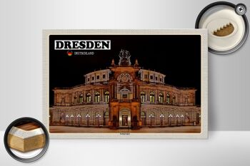 Panneau en bois villes Dresde Suisse saxonne 30x20cm 2