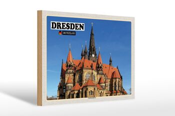 Panneau en bois villes Dresde Allemagne Ganisonskirche 30x20cm 1