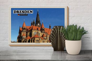 Panneau en bois villes Dresde Allemagne Ganisonskirche 30x20cm 3