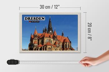 Panneau en bois villes Dresde Allemagne Ganisonskirche 30x20cm 4
