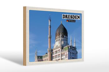 Panneau en bois villes Dresde Allemagne Yenizde 30x20cm 1
