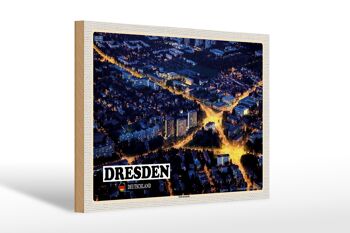 Panneau en bois villes Dresde Allemagne Südvorstadt 30x20cm 1