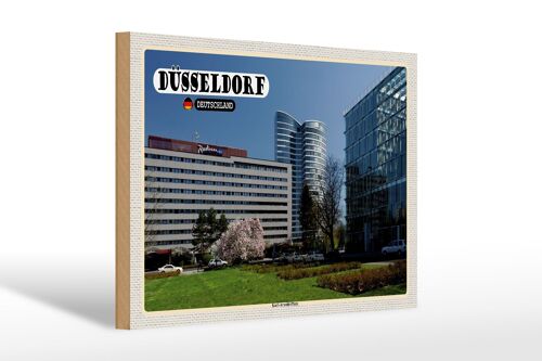 Holzschild Städte Düsseldorf Karl-Arnold-Platz 30x20cm