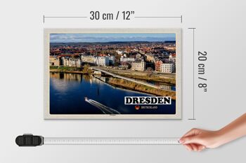 Panneau en bois villes Dresde Allemagne Pieschen 30x20cm 4