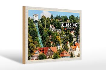 Panneau en bois villes Dresde Allemagne Loschwitz 30x20cm 1