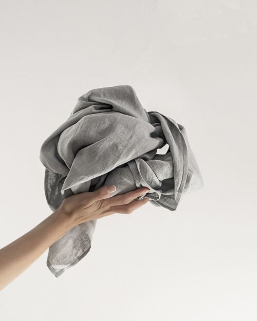 Light Grey Linen Scarf, 44x140 cm