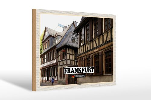 Holzschild Städte Frankfurt Bornheim Altstadt 30x20cm