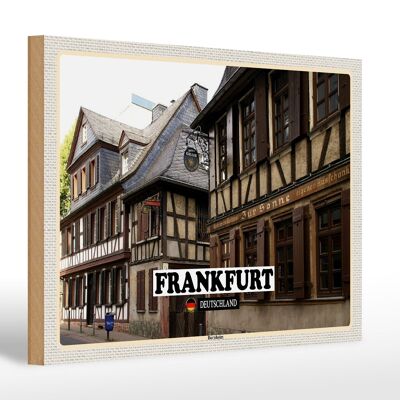 Holzschild Städte Frankfurt Bornheim Altstadt 30x20cm