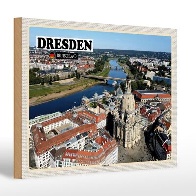 Cartel de madera ciudades Dresde Alemania Neustadt 30x20cm