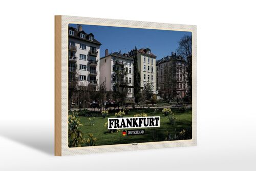 Holzschild Städte Frankfurt Nordend Park 30x20cm