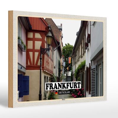 Cartel de madera ciudades Frankfurt Alemania Höchst 30x20cm