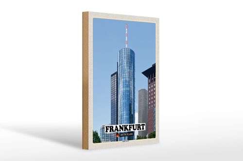 Holzschild Städte Frankfurt Main Tower Ausblick 20x30cm