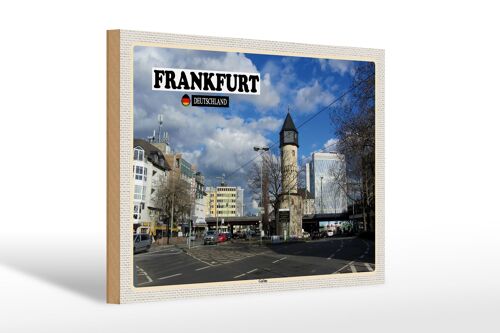 Holzschild Städte Frankfurt Gallus Altstadt 30x20cm Geschenk