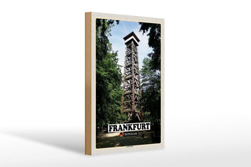 Holzschild Städte Frankfurt Deutschland Goetheturm 20x30cm