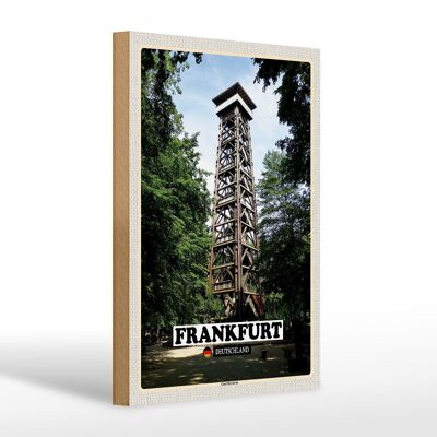 Holzschild Städte Frankfurt Deutschland Goetheturm 20x30cm