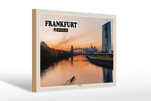 Holzschild Städte Frankfurt Ostend Rhein Neubau 30x20cm