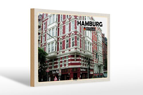 Holzschild Städte Hamburg St. Georg Altstadt 30x20cm