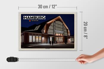 Panneau en bois villes Hambourg Deichtorhallen art 30x20cm 4
