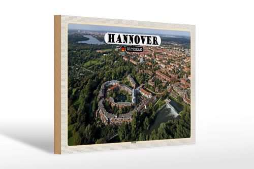 Holzschild Städte Hannover Drei warme Brüder 20x30cm