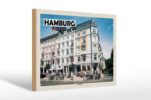 Holzschild Städte Hamburg Sternschanze Altstadt 30x20cm