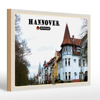 Holzschild Städte Hannover Kleefeld Architektur 30x20cm