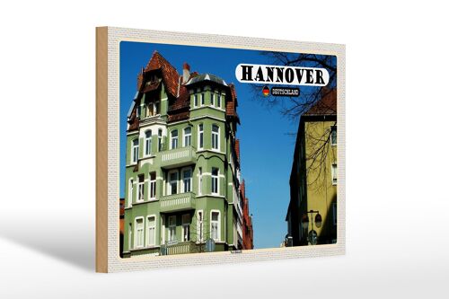 Holzschild Städte Hannover Nordstadt Gebäude 30x20cm