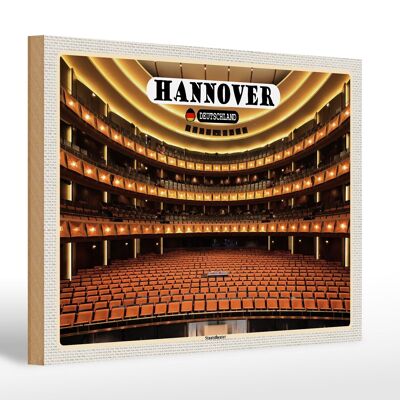 Cartello in legno città Hannover State Theatre 30x20 cm regalo