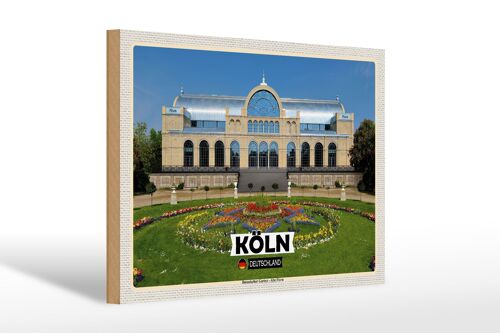 Holzschild Städte Köln Botanischer Garten Alte Flora 30x20cm