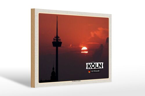 Holzschild Städte Köln Fernsehturm Colonius 30x20cm Geschenk