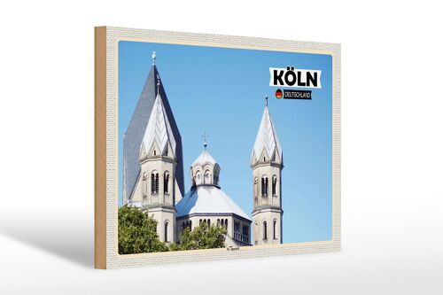 Holzschild Städte Köln St. Apostel Architektur 30x20cm