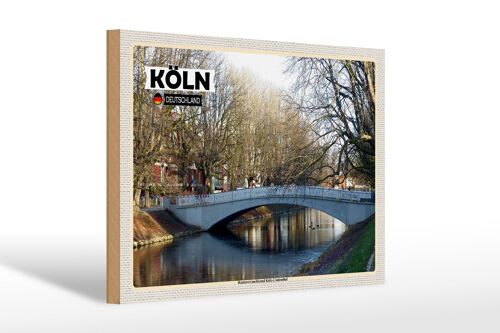 Holzschild Städte Rautenstrauchkanal Köln-Lindenthal 30x20cm