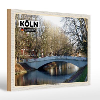 Holzschild Städte Rautenstrauchkanal Köln-Lindenthal 30x20cm