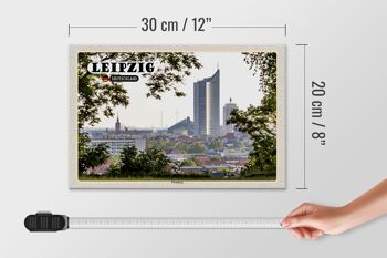 Panneau en bois villes Leipzig vue Fockeberg 30x20cm 4