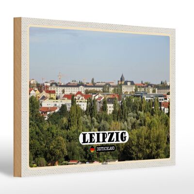 Holzschild Städte Leipzig Blick Musikerviertel 30x20cm