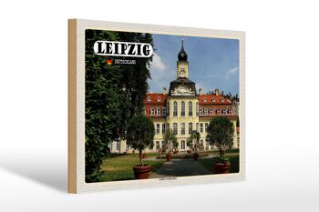 Panneau en bois villes Leipzig Gohliser Schlösschen 30x20cm 1