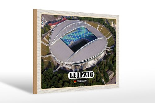 Holzschild Städte Leipzig Blick Zentralstadion 30x20cm