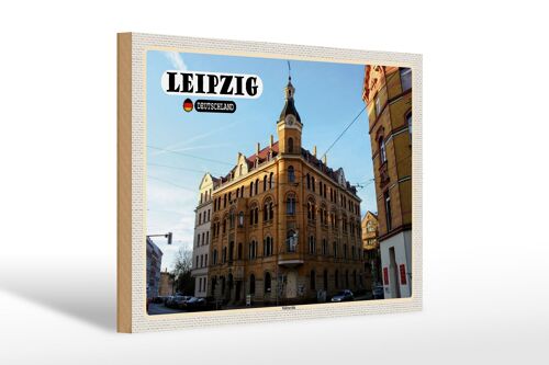 Holzschild Städte Leipziger Stötteritz Gebäude 30x20cm