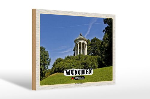 Holzschild Städte München Englischer Garten 30x20cm Geschenk